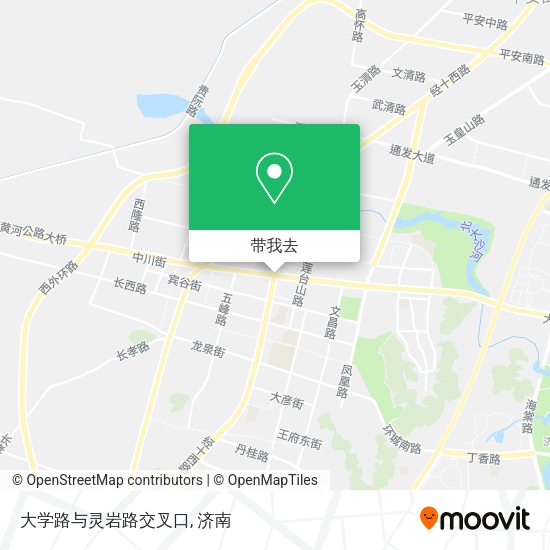 大学路与灵岩路交叉口地图