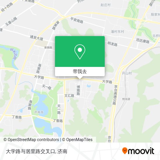 大学路与居里路交叉口地图