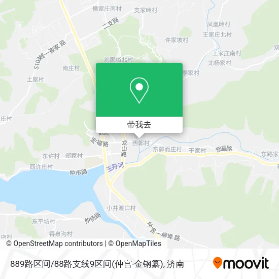 889路区间/88路支线9区间(仲宫-金钢纂)地图
