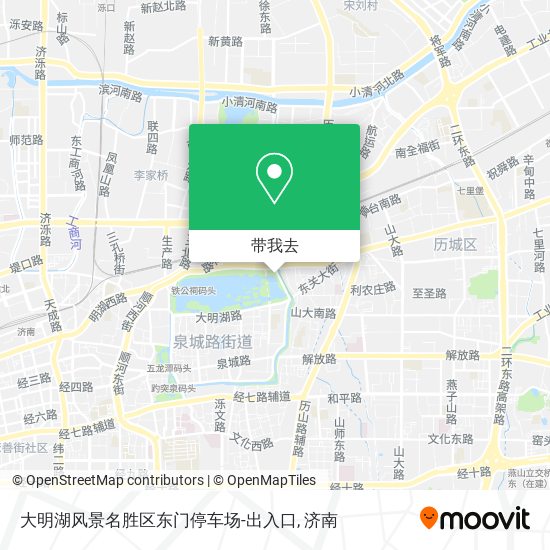 大明湖风景名胜区东门停车场-出入口地图