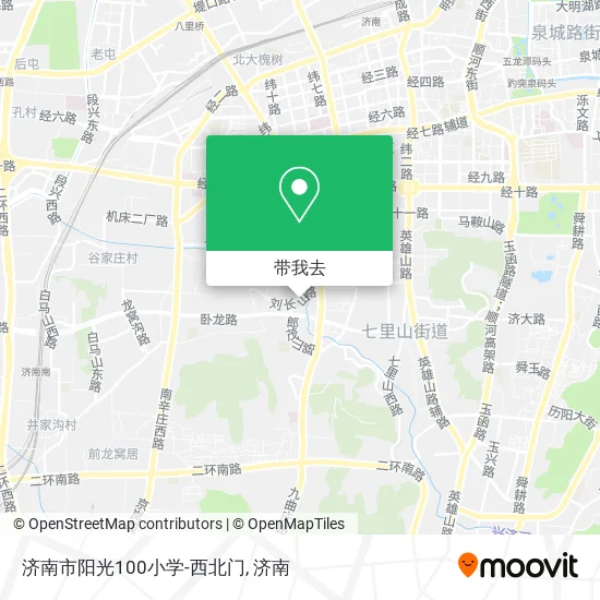 济南市阳光100小学-西北门地图