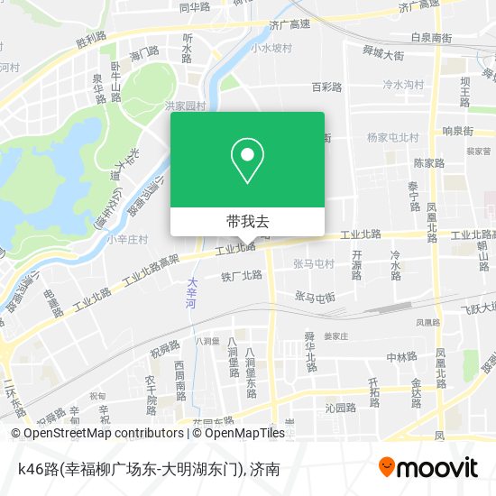 k46路(幸福柳广场东-大明湖东门)地图