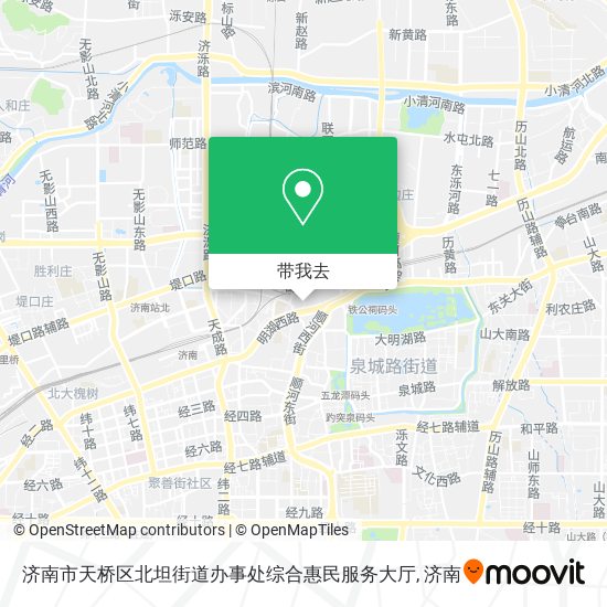 济南市天桥区北坦街道办事处综合惠民服务大厅地图
