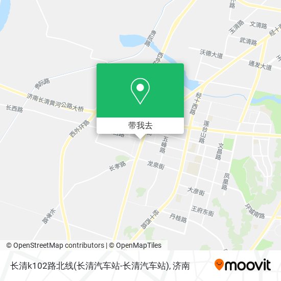 长清k102路北线(长清汽车站-长清汽车站)地图