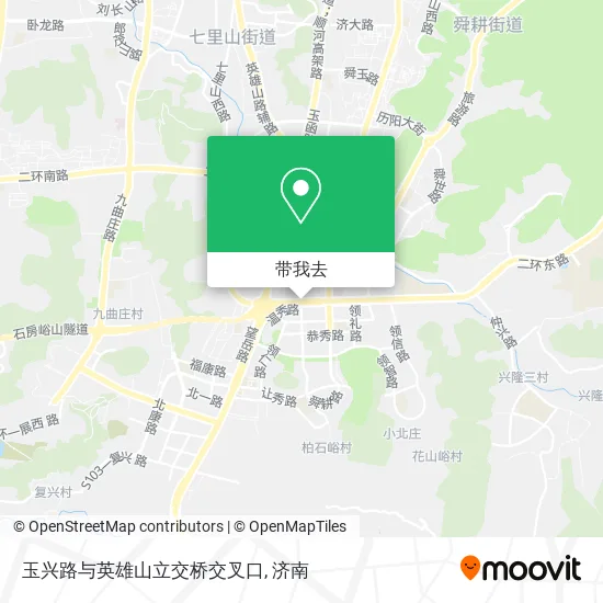 玉兴路与英雄山立交桥交叉口地图