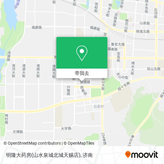 明隆大药房(山水泉城北城天赐店)地图