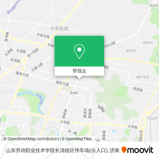 山东劳动职业技术学院长清校区停车场(出入口)地图