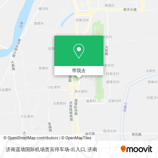济南遥墙国际机场贵宾停车场-出入口地图