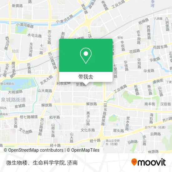 微生物楼、生命科学学院地图