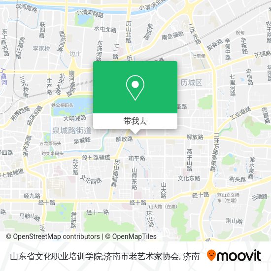 山东省文化职业培训学院;济南市老艺术家协会地图