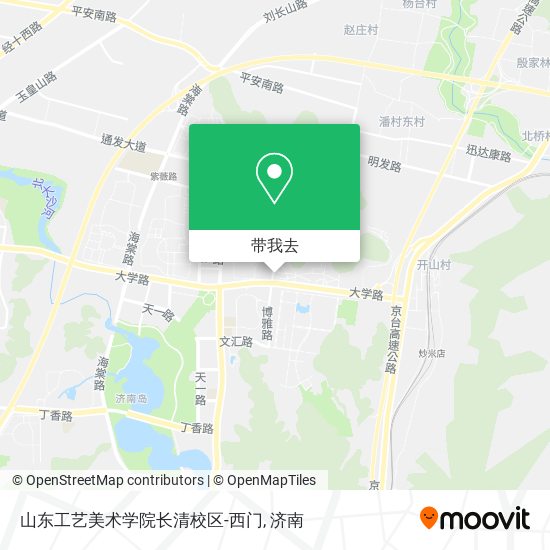 山东工艺美术学院长清校区-西门地图