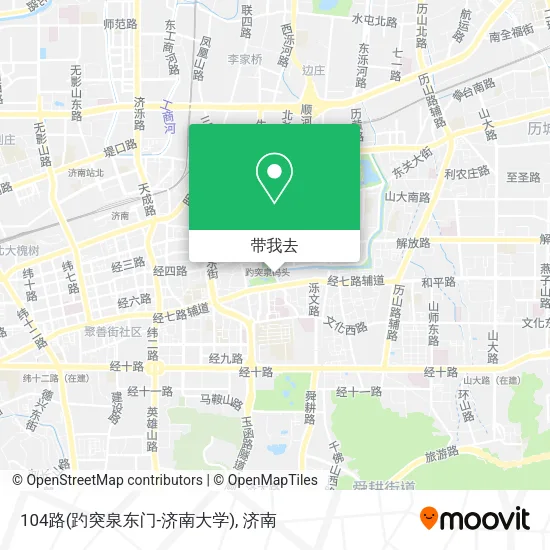 104路(趵突泉东门-济南大学)地图