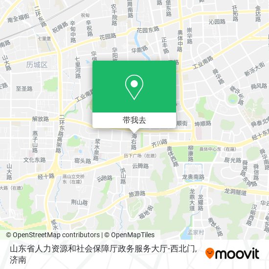 山东省人力资源和社会保障厅政务服务大厅-西北门地图