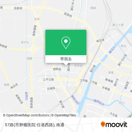 57路(市肿瘤医院-任港西路)地图