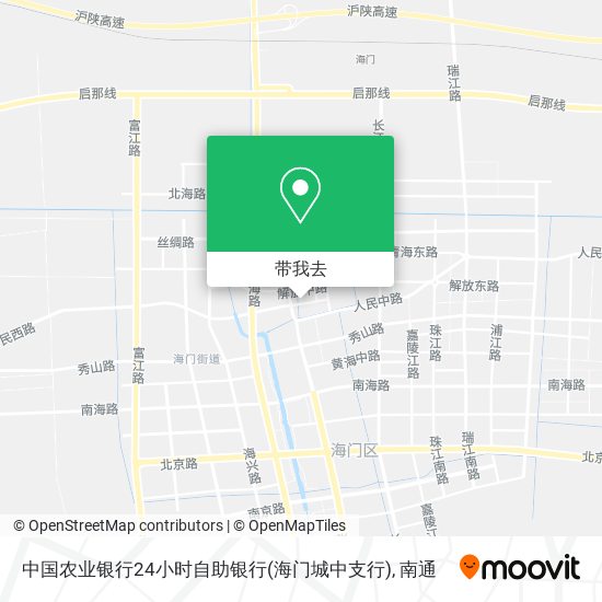 中国农业银行24小时自助银行(海门城中支行)地图