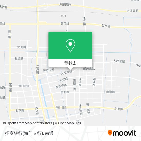 招商银行(海门支行)地图