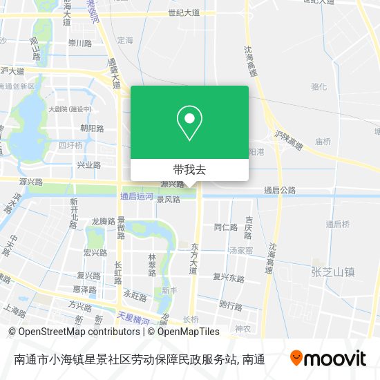 南通市小海镇星景社区劳动保障民政服务站地图