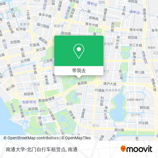 南通大学-北门自行车租赁点地图