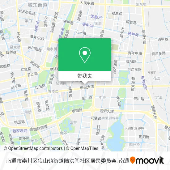 南通市崇川区狼山镇街道陆洪闸社区居民委员会地图