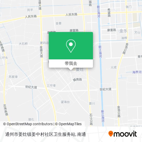 通州市姜灶镇姜中村社区卫生服务站地图