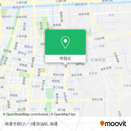 南通市财(八一)通加油站地图