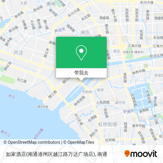 如家酒店(南通港闸区越江路万达广场店)地图