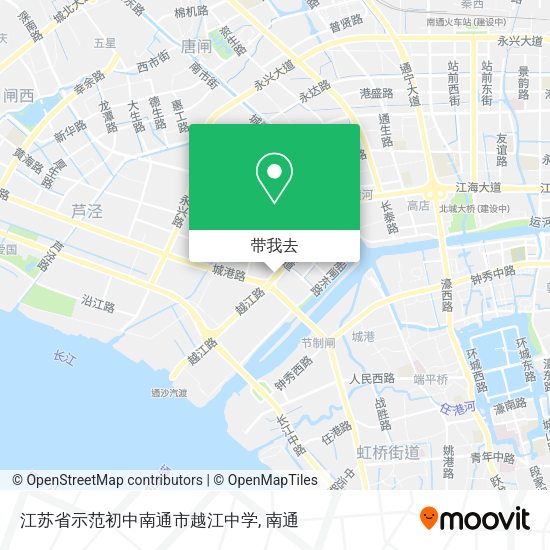 江苏省示范初中南通市越江中学地图