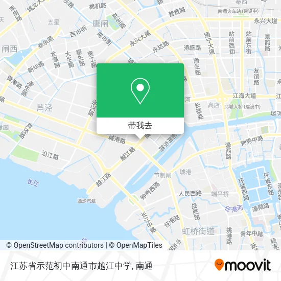 江苏省示范初中南通市越江中学地图