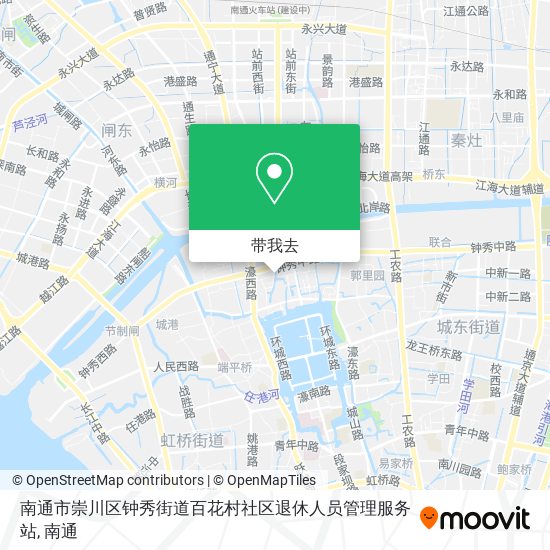 南通市崇川区钟秀街道百花村社区退休人员管理服务站地图