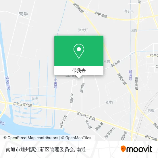 南通市通州滨江新区管理委员会地图
