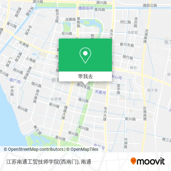 江苏南通工贸技师学院(西南门)地图