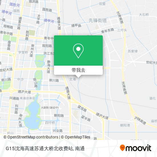 G15沈海高速苏通大桥北收费站地图