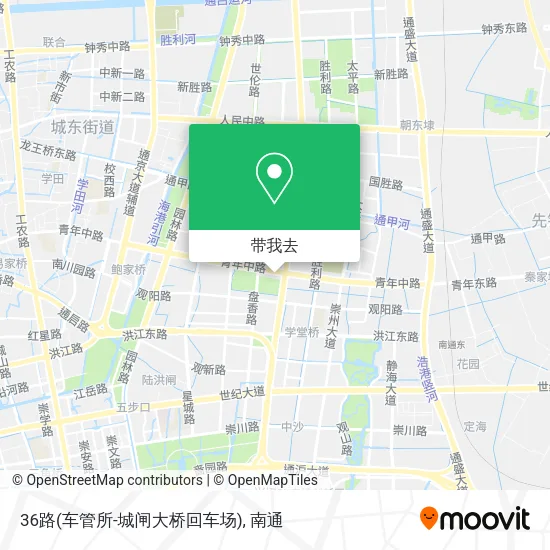 36路(车管所-城闸大桥回车场)地图