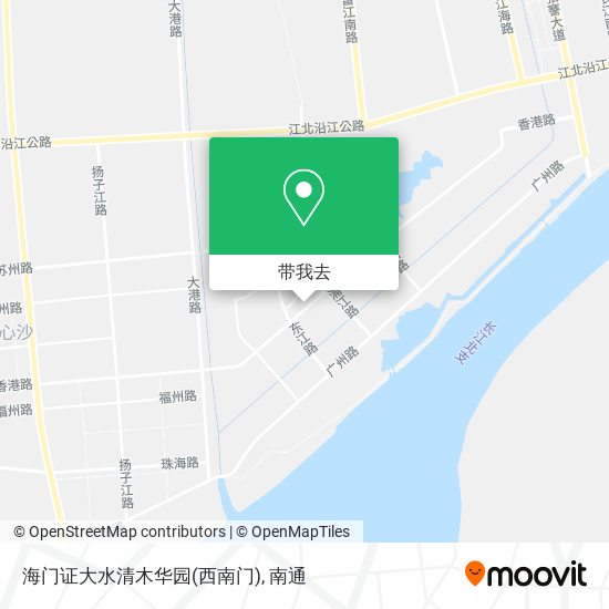 海门证大水清木华园(西南门)地图