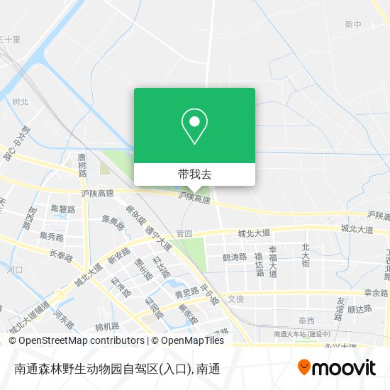 南通森林野生动物园自驾区(入口)地图