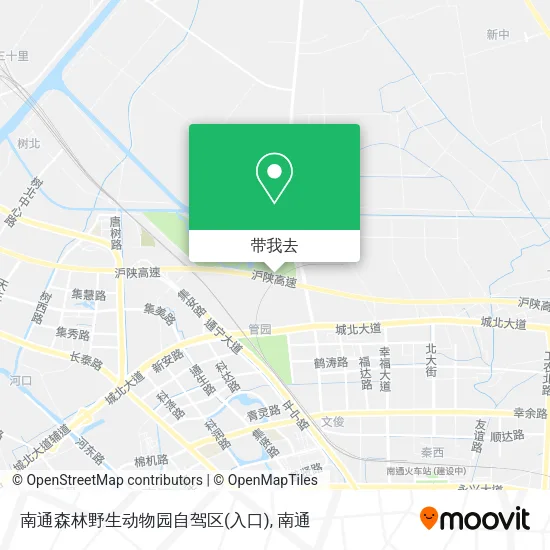 南通森林野生动物园自驾区(入口)地图
