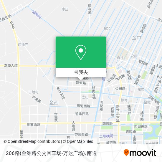 206路(金洲路公交回车场-万达广场)地图
