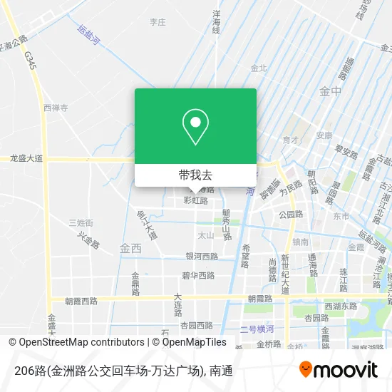 206路(金洲路公交回车场-万达广场)地图