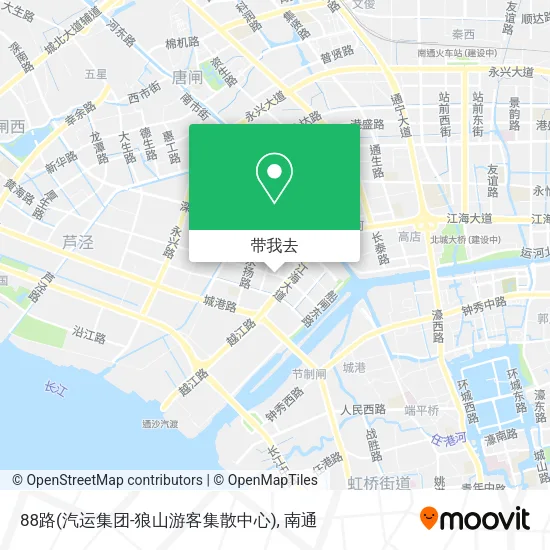 88路(汽运集团-狼山游客集散中心)地图