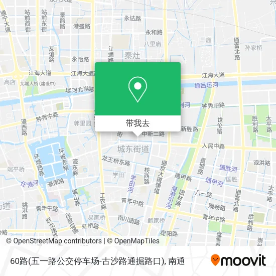 60路(五一路公交停车场-古沙路通掘路口)地图