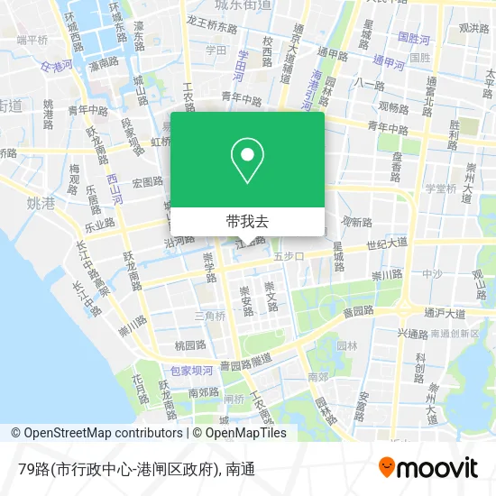 79路(市行政中心-港闸区政府)地图