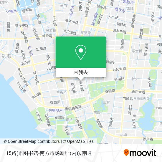 15路(市图书馆-南方市场新址(内))地图