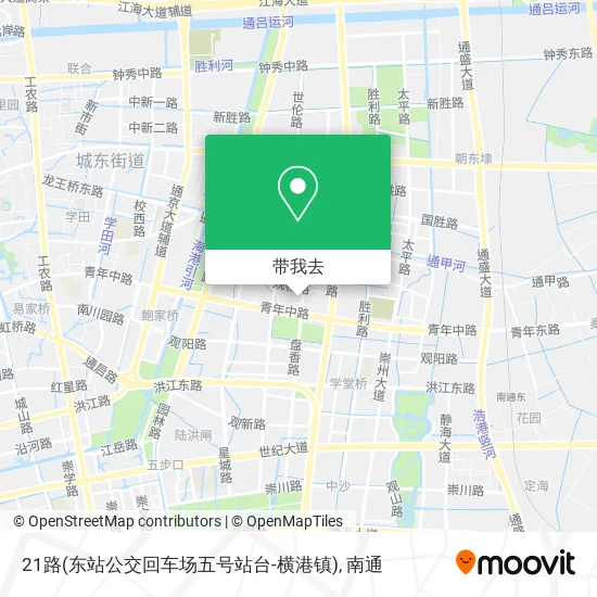 21路(东站公交回车场五号站台-横港镇)地图
