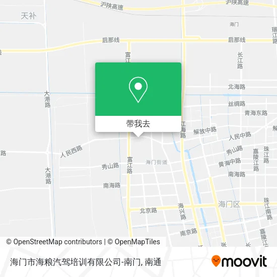 海门市海粮汽驾培训有限公司-南门地图