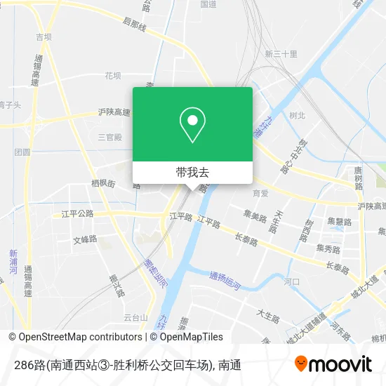 286路(南通西站③-胜利桥公交回车场)地图