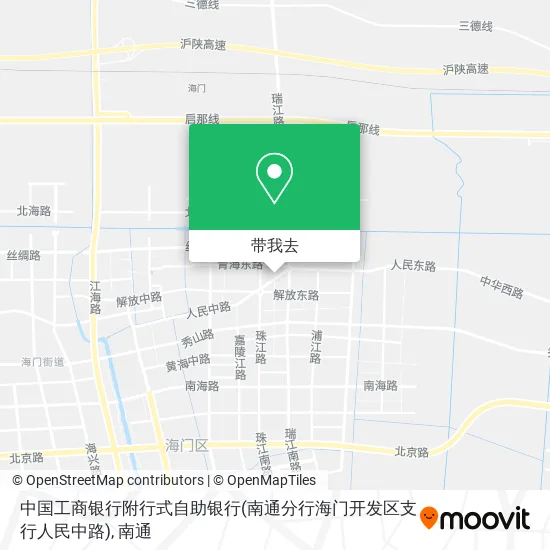 中国工商银行附行式自助银行(南通分行海门开发区支行人民中路)地图