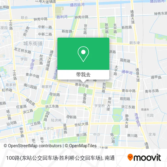 100路(东站公交回车场-胜利桥公交回车场)地图