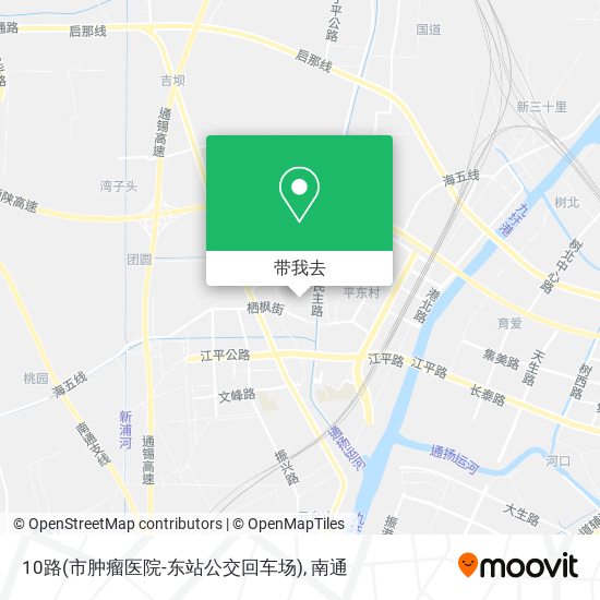 10路(市肿瘤医院-东站公交回车场)地图