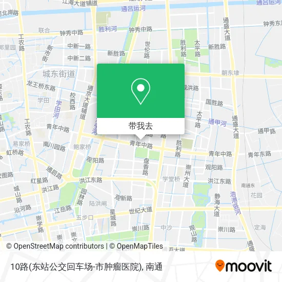 10路(东站公交回车场-市肿瘤医院)地图