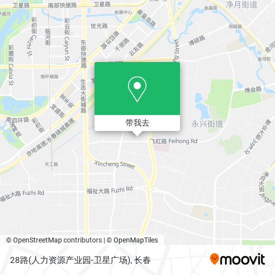 28路(人力资源产业园-卫星广场)地图